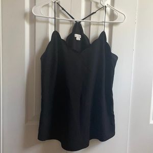 Black JCrew scalloped tank top